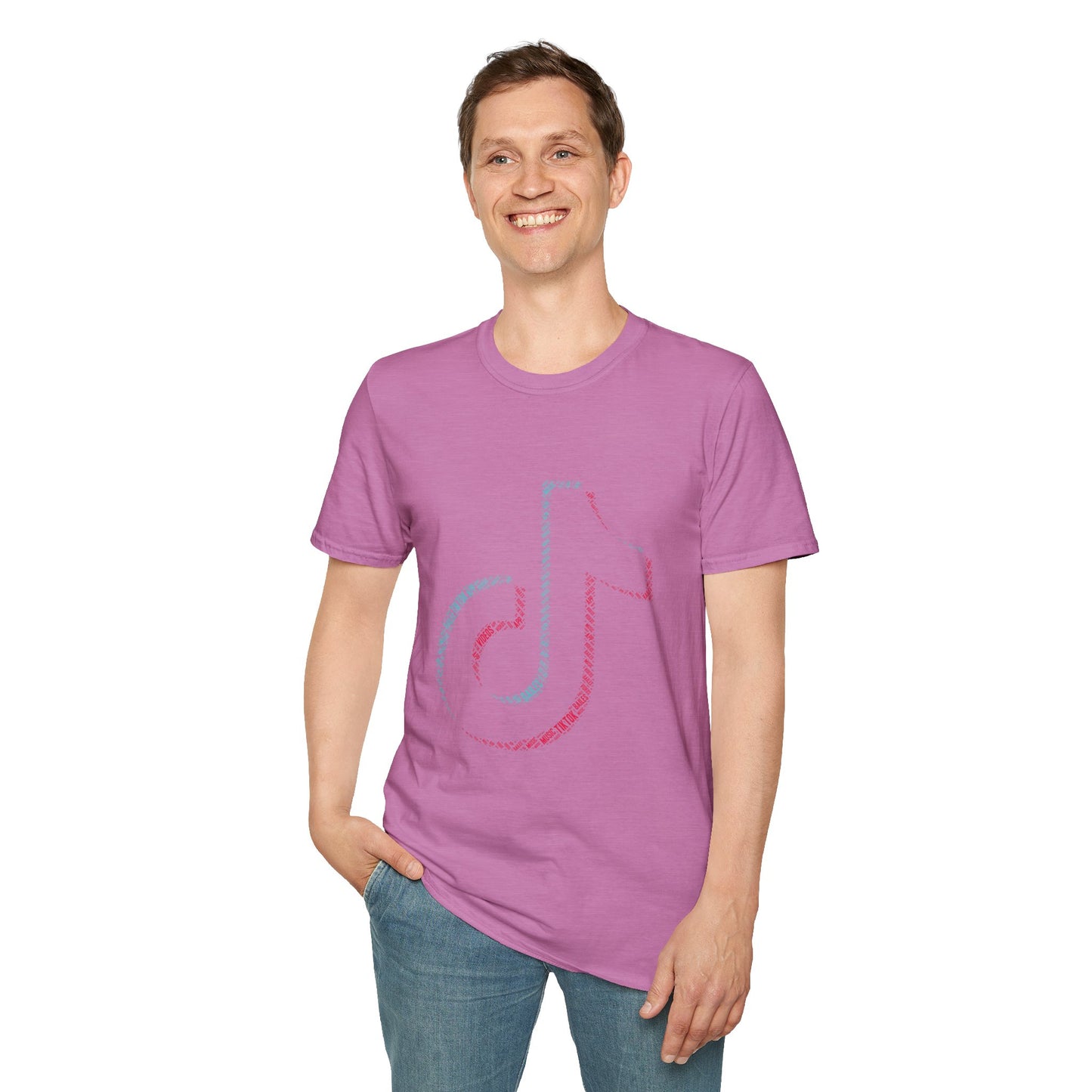 TikTok Logo Unisex Softstyle T-Shirt with Colorful Design