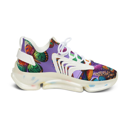 Women's Butterfly Pattern Mesh Sneakers - Colorful and Trendy Athletic Shoes