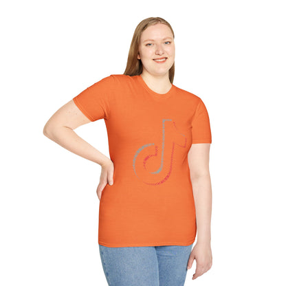 TikTok Logo Unisex Softstyle T-Shirt with Colorful Design