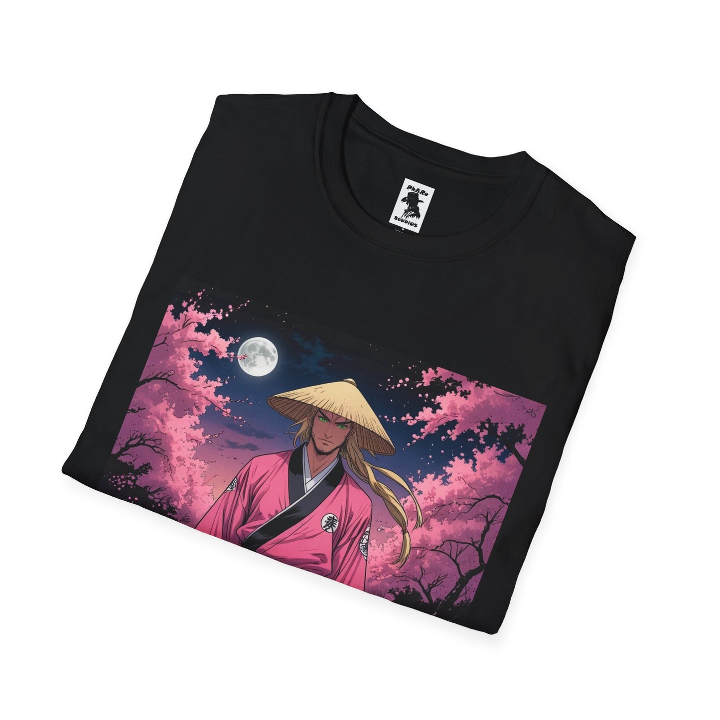 Crimson Twilight Samurai T-Shirt | Unisex Softstyle Tee for Anime Fans