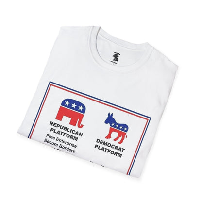 Unisex Softstyle T-Shirt - Republican vs Democrat Beliefs