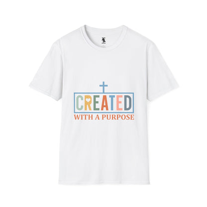 Created with a Purpose Unisex Softstyle T-Shirt - Inspirational Christian Apparel