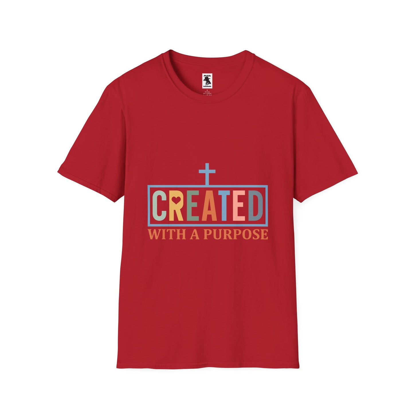 Created with a Purpose Unisex Softstyle T-Shirt - Inspirational Christian Apparel