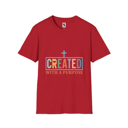 Created with a Purpose Unisex Softstyle T-Shirt - Inspirational Christian Apparel