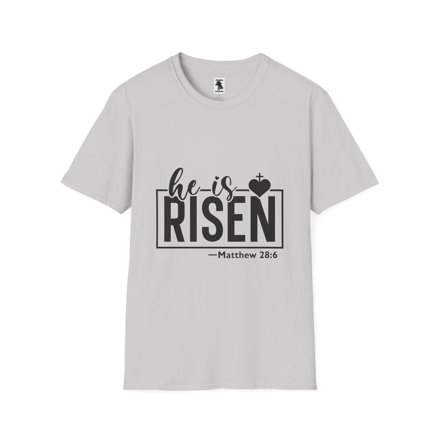 He Is Risen Unisex Softstyle T-Shirt - Faith Inspired Design for Easter Celebrations