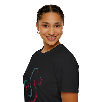 TikTok Logo Unisex Softstyle T-Shirt with Colorful Design