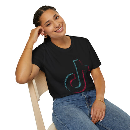 TikTok Logo Unisex Softstyle T-Shirt with Colorful Design