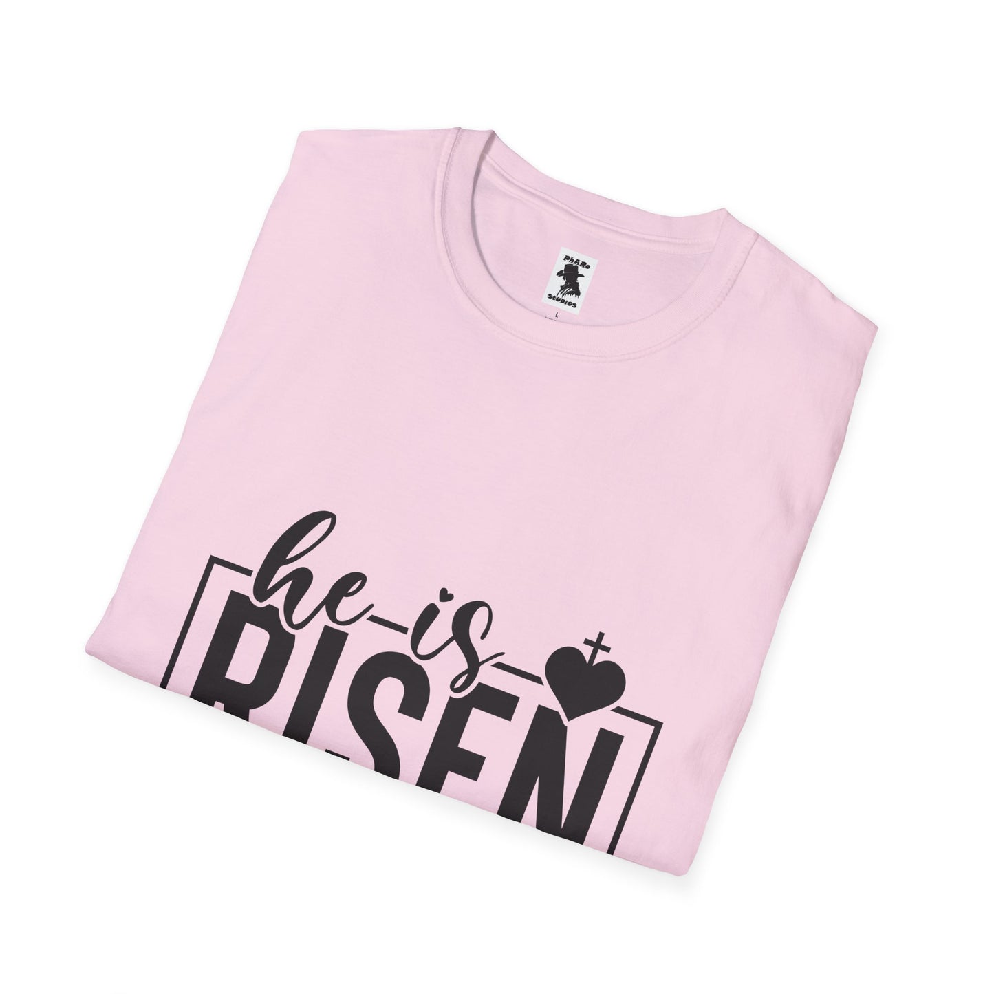 He Is Risen Unisex Softstyle T-Shirt - Faith Inspired Design for Easter Celebrations