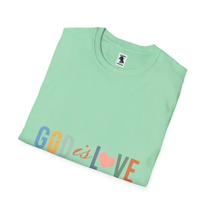 God is Love Unisex Softstyle T-Shirt - Faith-Inspired Apparel