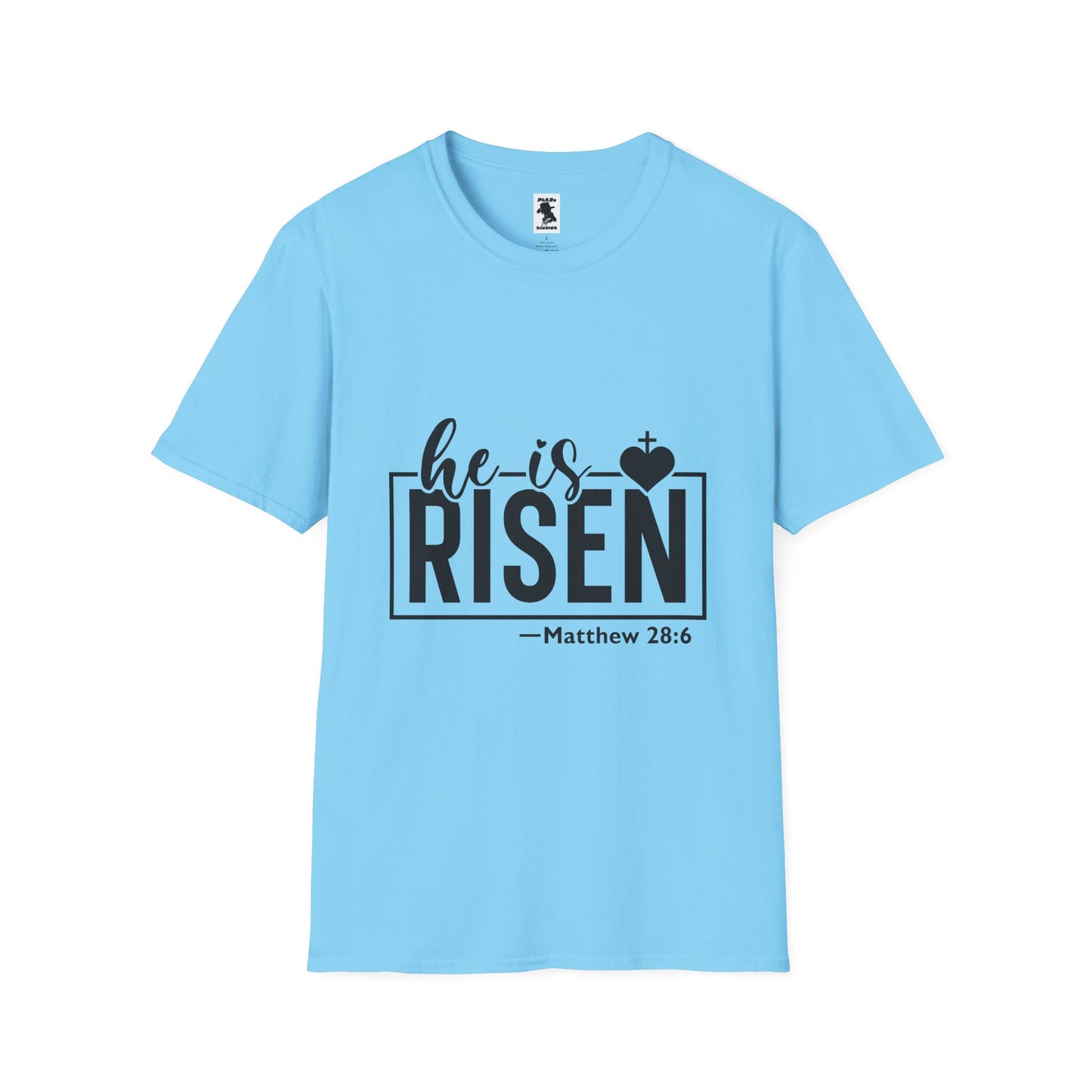 He Is Risen Unisex Softstyle T-Shirt - Faith Inspired Design for Easter Celebrations