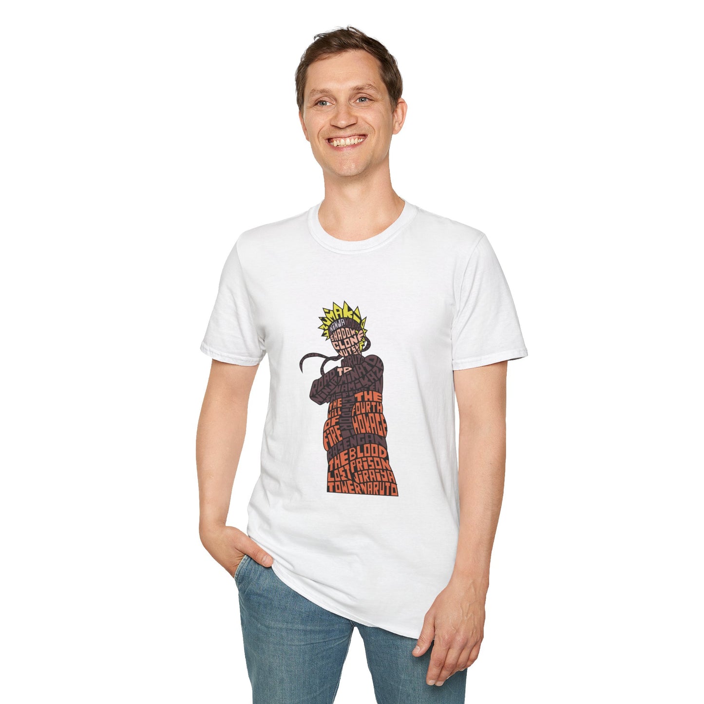 Naruto Inspired Unisex Softstyle T-Shirt - The Blood of the Four Hokages Design