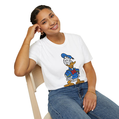 Unisex Donald Duck Word Art T-Shirt - Softstyle Graphic Tee for Fans