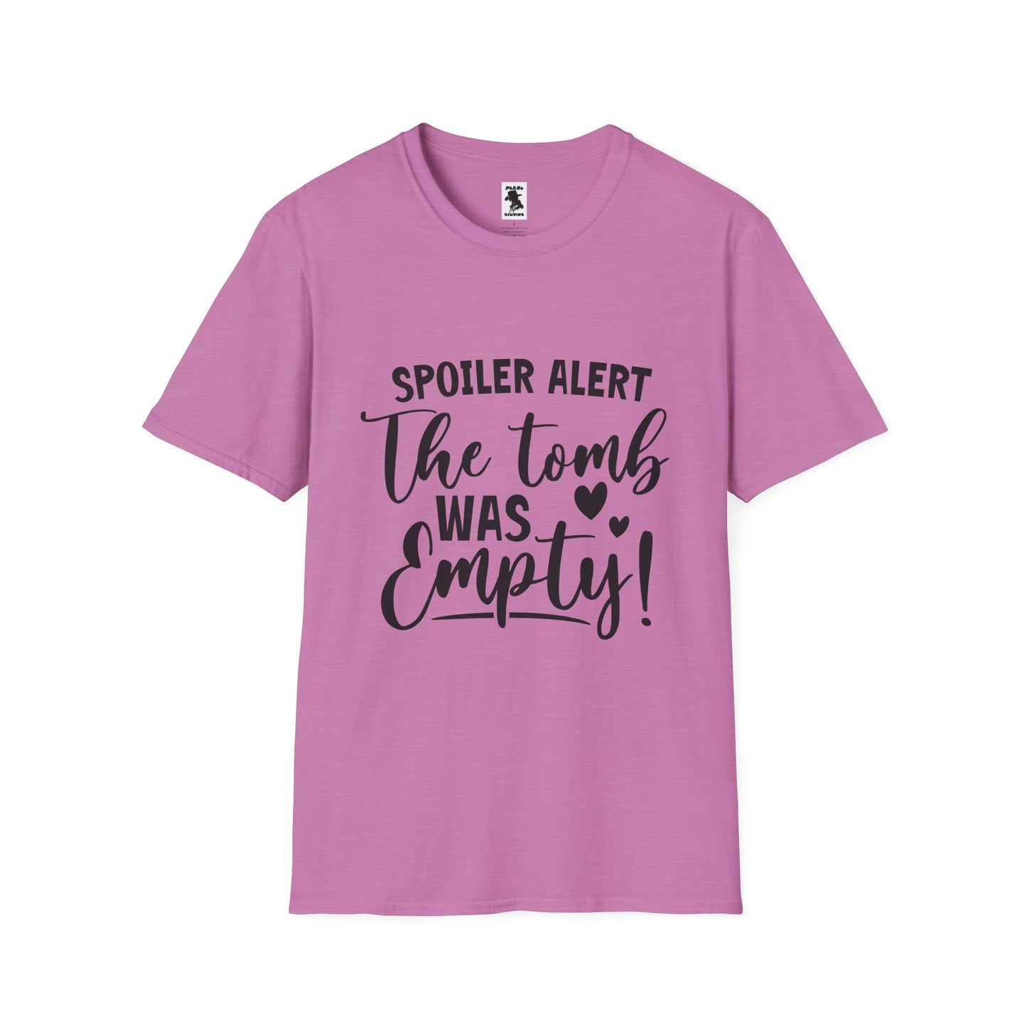 'Spoiler Alert: The Tomb Was Empty' Unisex Softstyle T-Shirt - Perfect for Easter and Celebrations!