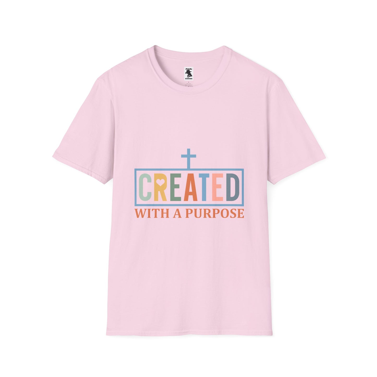 Created with a Purpose Unisex Softstyle T-Shirt - Inspirational Christian Apparel