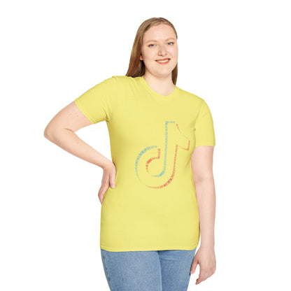 TikTok Logo Unisex Softstyle T-Shirt with Colorful Design