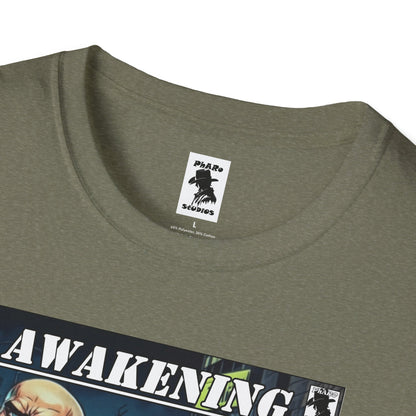 Awakening Graphic Unisex Softstyle T-Shirt - Bold Comic Style Design