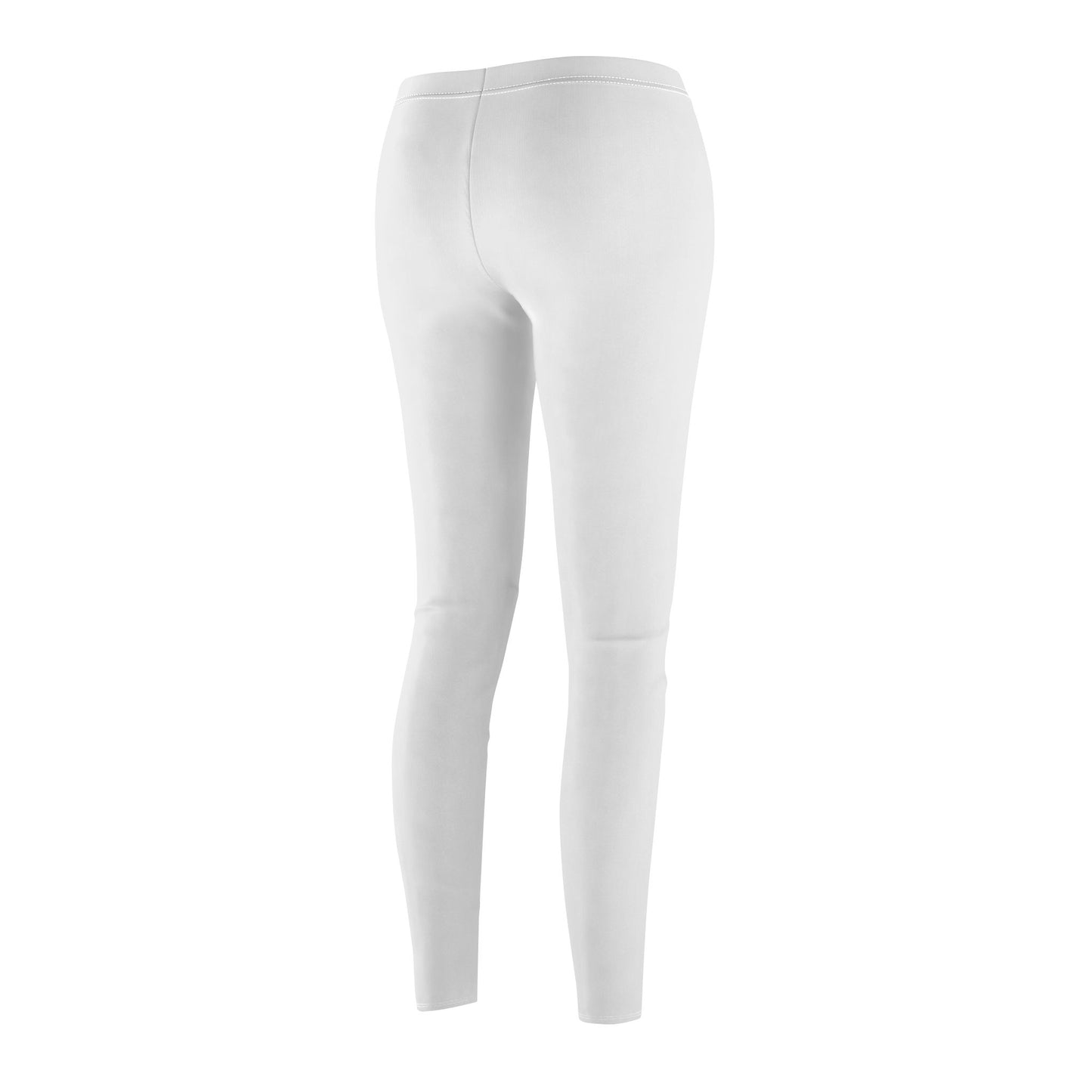 White - Women's Mid-rise Casual Leggings