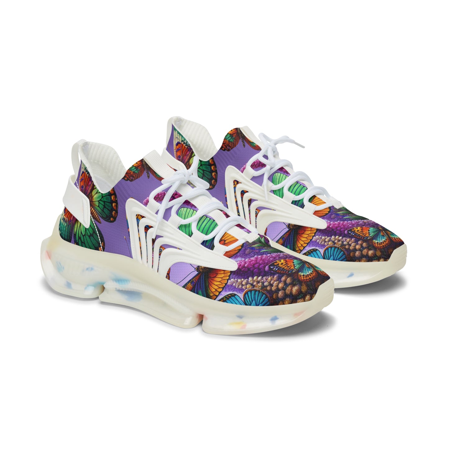 Women's Butterfly Pattern Mesh Sneakers - Colorful and Trendy Athletic Shoes