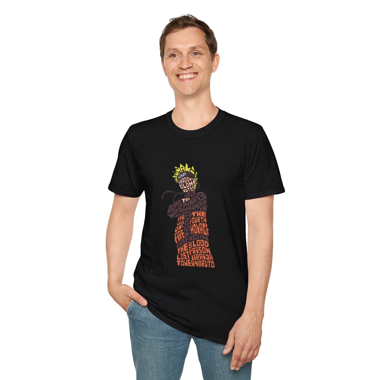 Naruto Inspired Unisex Softstyle T-Shirt - The Blood of the Four Hokages Design