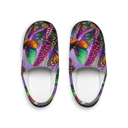 Vibrant Butterfly Indoor Slippers for Women - Cozy Floral Home Footwear