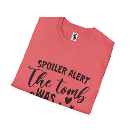 'Spoiler Alert: The Tomb Was Empty' Unisex Softstyle T-Shirt - Perfect for Easter and Celebrations!