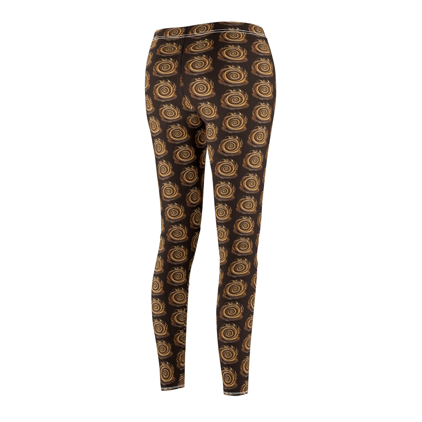 Chocolate Caramel Swirl - Women's Mid-rise Casual Leggings