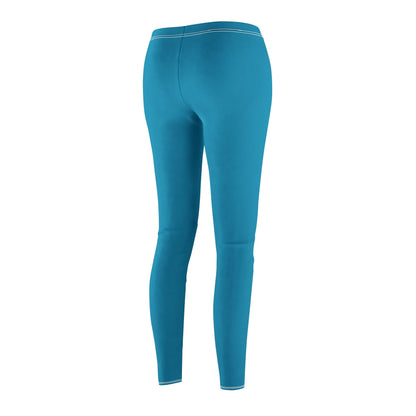 Turquoise - Women's Mid-rise Casual Leggings