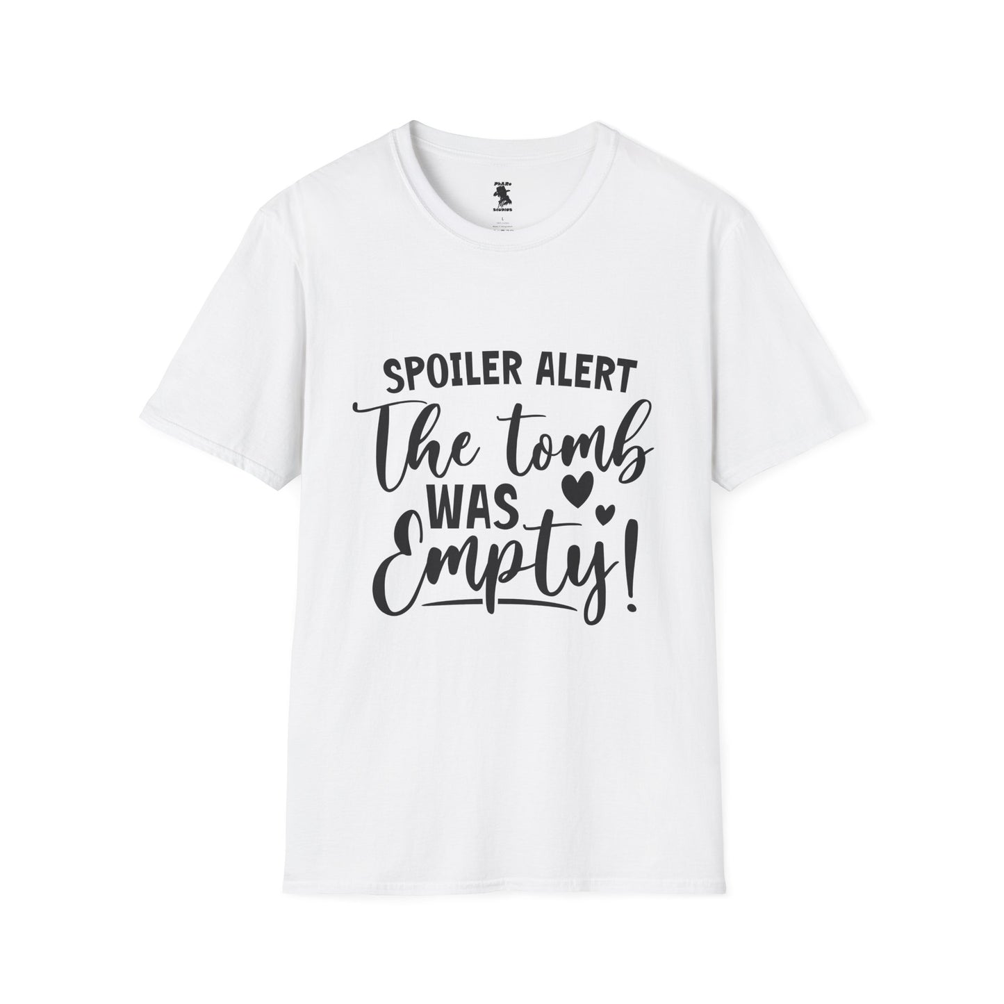 'Spoiler Alert: The Tomb Was Empty' Unisex Softstyle T-Shirt - Perfect for Easter and Celebrations!