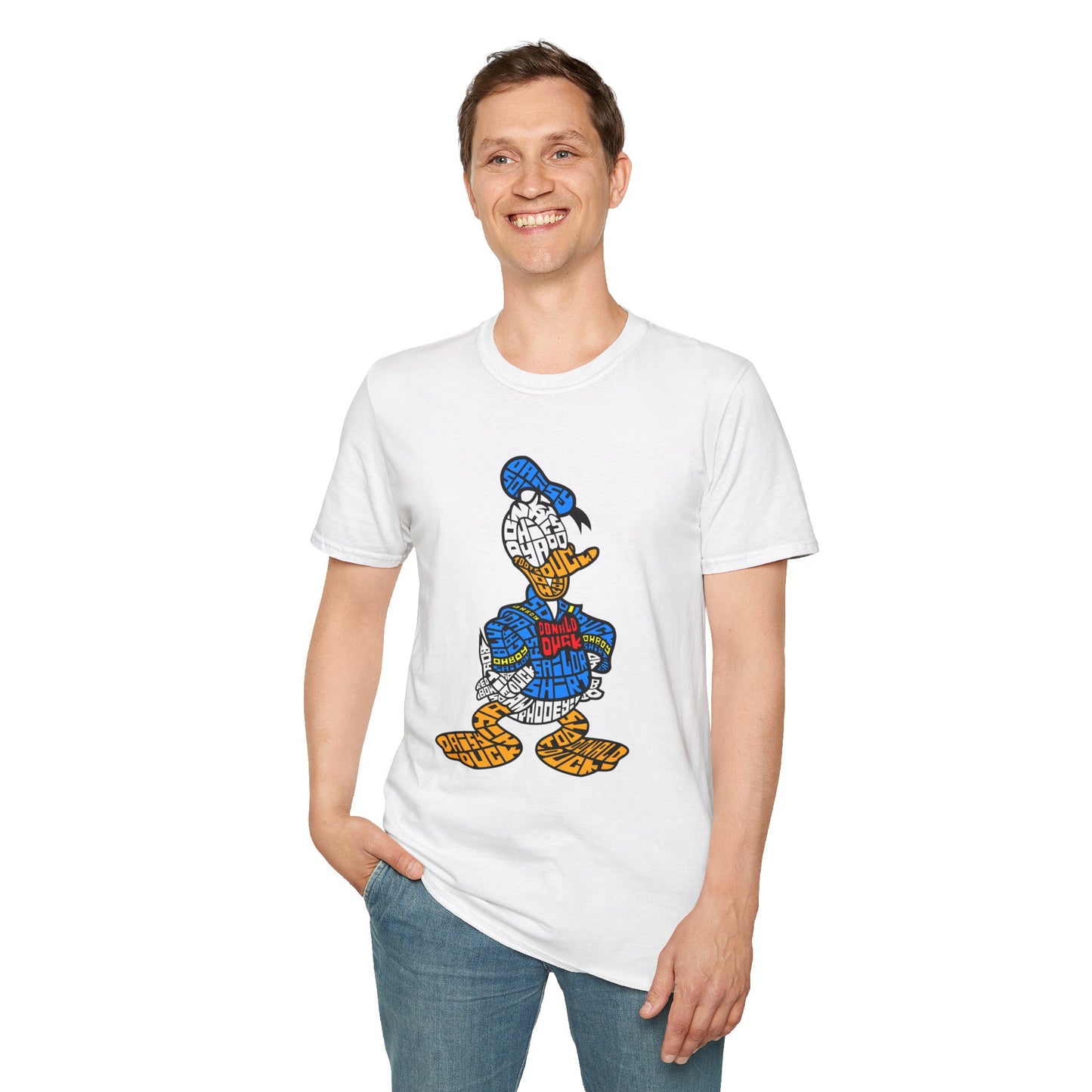 Unisex Donald Duck Word Art T-Shirt - Softstyle Graphic Tee for Fans