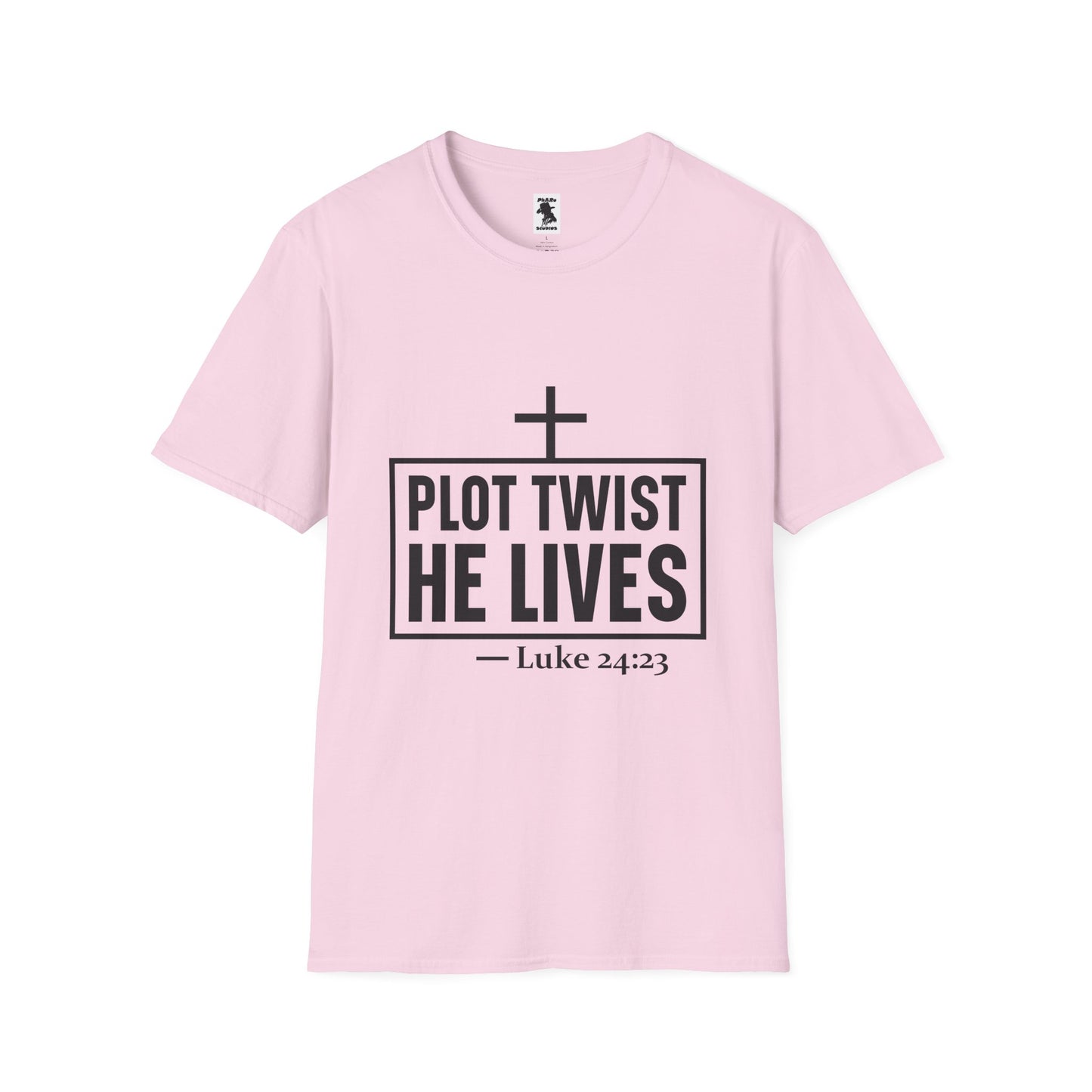 Unisex Softstyle T-Shirt - 'Plot Twist He Lives' Inspirational Faith Shirt