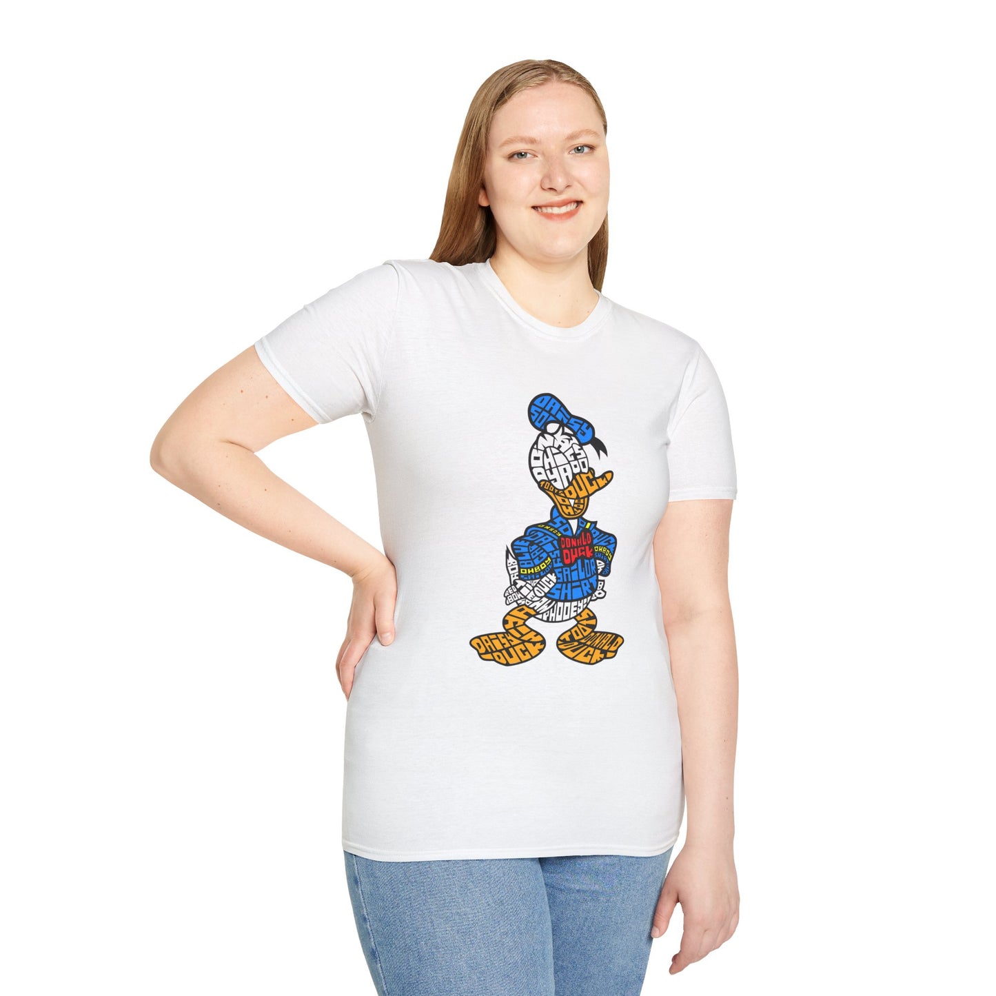 Unisex Donald Duck Word Art T-Shirt - Softstyle Graphic Tee for Fans