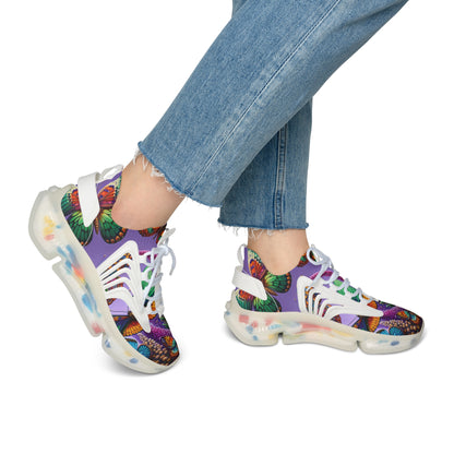 Women's Butterfly Pattern Mesh Sneakers - Colorful and Trendy Athletic Shoes