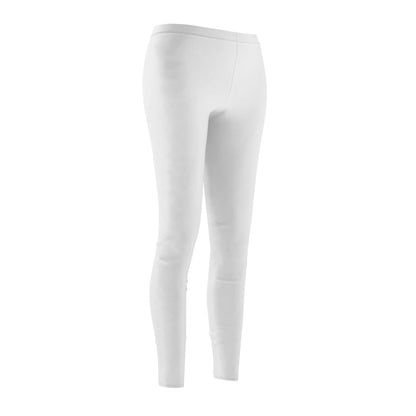 White - Women's Mid-rise Casual Leggings