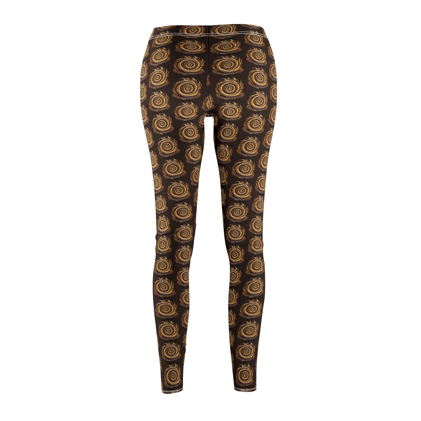 Chocolate Caramel Swirl - Women's Mid-rise Casual Leggings