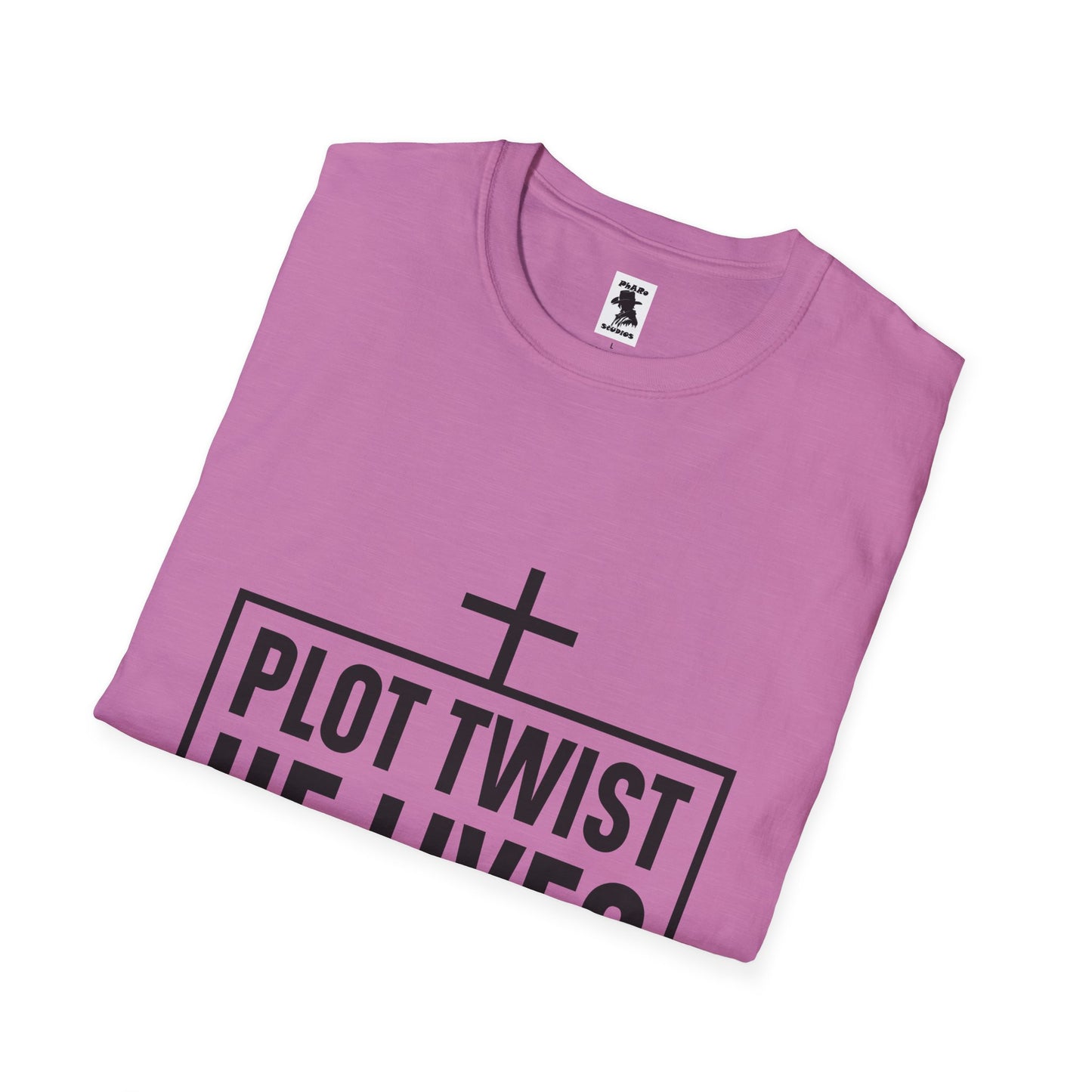 Unisex Softstyle T-Shirt - 'Plot Twist He Lives' Inspirational Faith Shirt