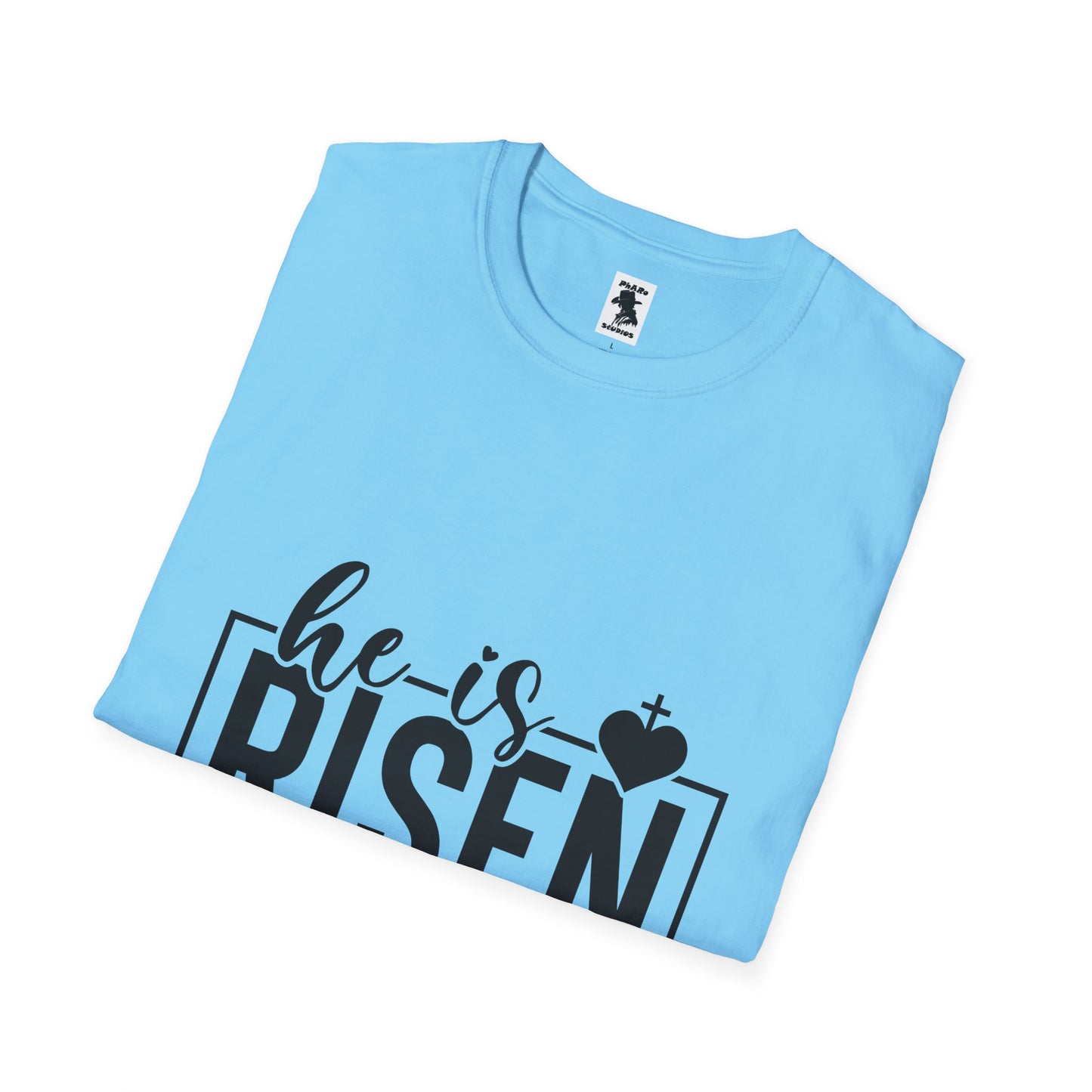 He Is Risen Unisex Softstyle T-Shirt - Faith Inspired Design for Easter Celebrations