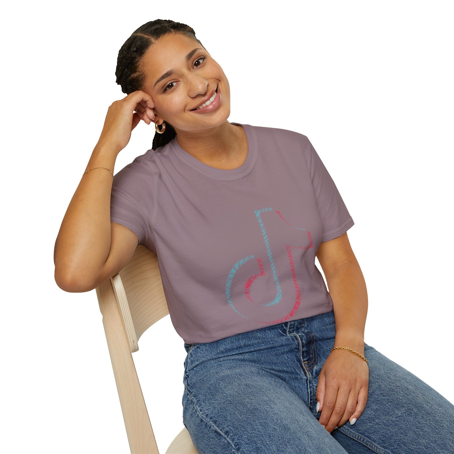 TikTok Logo Unisex Softstyle T-Shirt with Colorful Design