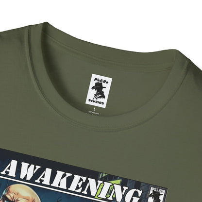 Awakening Graphic Unisex Softstyle T-Shirt - Bold Comic Style Design