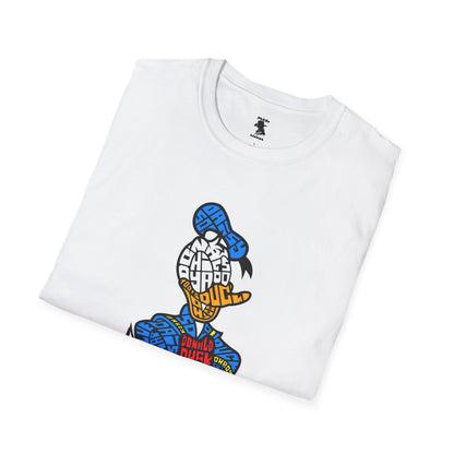 Unisex Donald Duck Word Art T-Shirt - Softstyle Graphic Tee for Fans