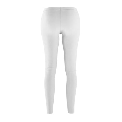 White - Women's Mid-rise Casual Leggings