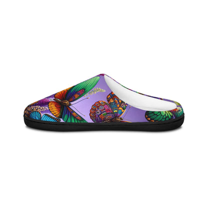 Vibrant Butterfly Indoor Slippers for Women - Cozy Floral Home Footwear