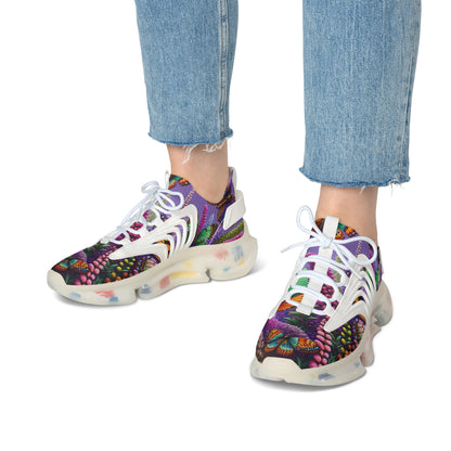 Women's Butterfly Pattern Mesh Sneakers - Colorful and Trendy Athletic Shoes