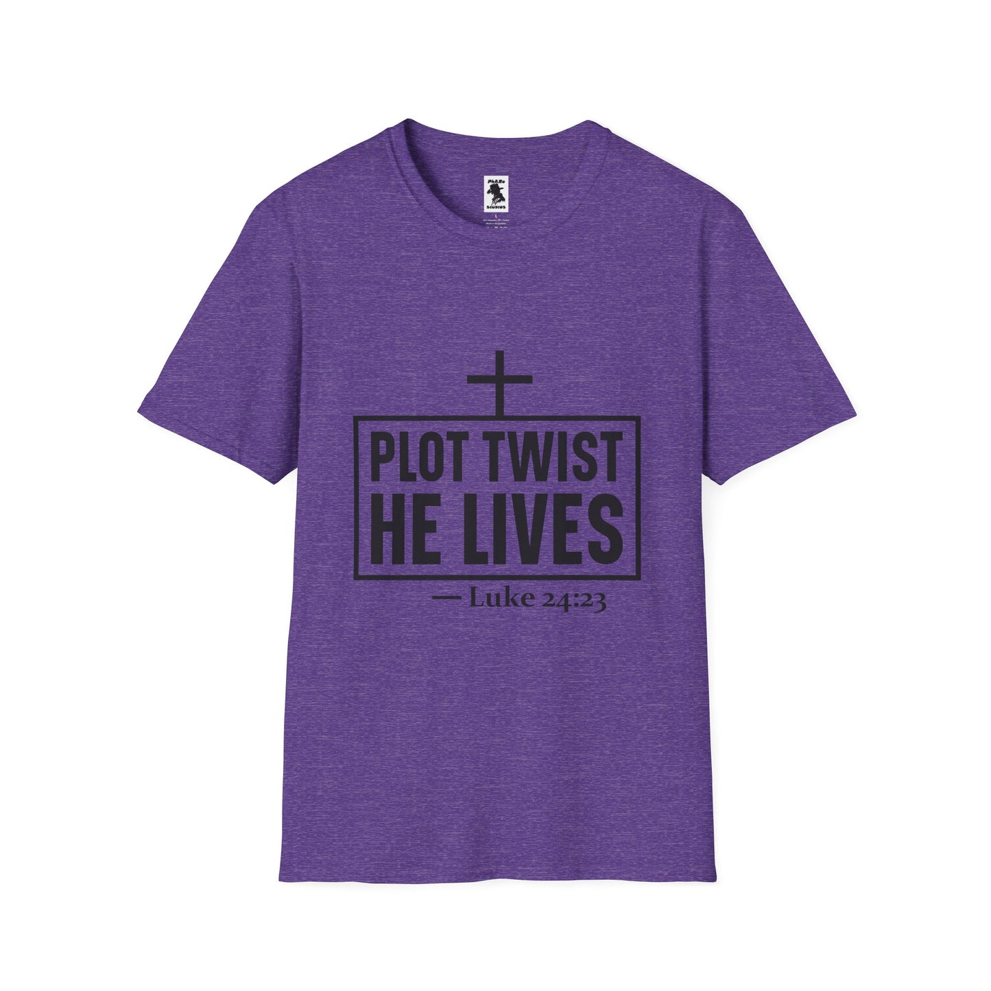 Unisex Softstyle T-Shirt - 'Plot Twist He Lives' Inspirational Faith Shirt