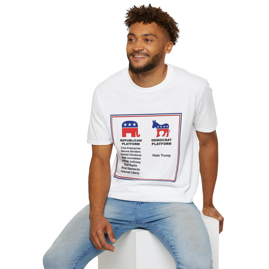 Unisex Softstyle T-Shirt - Republican vs Democrat Beliefs