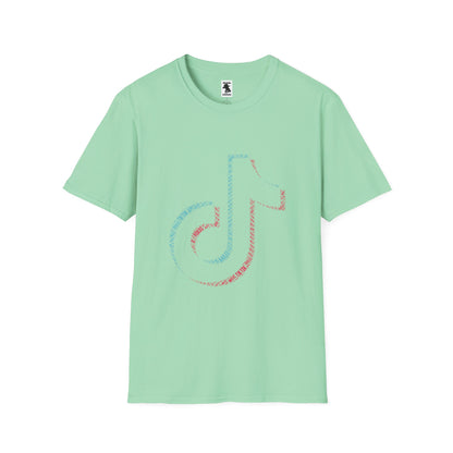 TikTok Logo Unisex Softstyle T-Shirt with Colorful Design