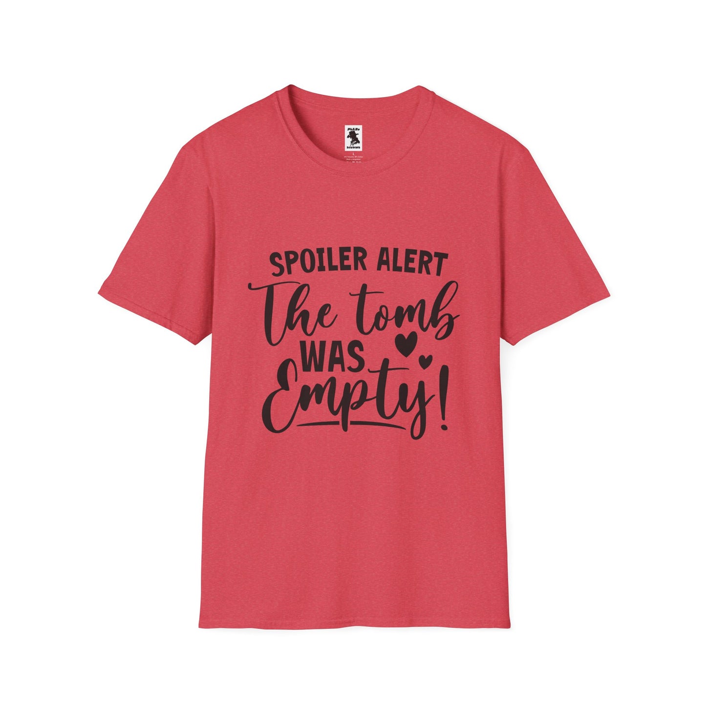 'Spoiler Alert: The Tomb Was Empty' Unisex Softstyle T-Shirt - Perfect for Easter and Celebrations!