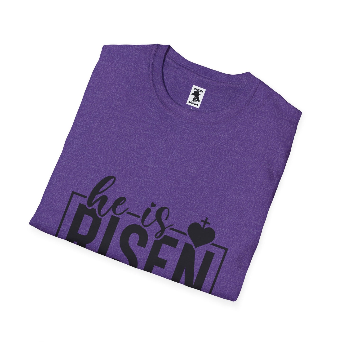 He Is Risen Unisex Softstyle T-Shirt - Faith Inspired Design for Easter Celebrations