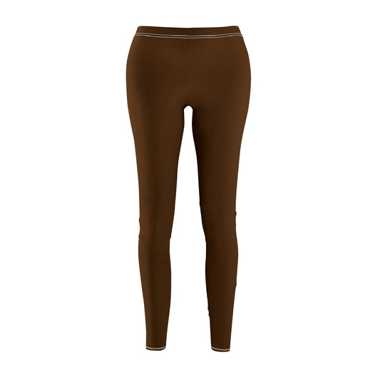 Brown - Women's Mid-rise Casual Leggings