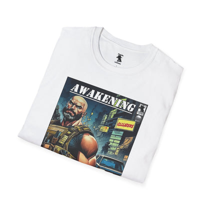 Awakening Graphic Unisex Softstyle T-Shirt - Bold Comic Style Design