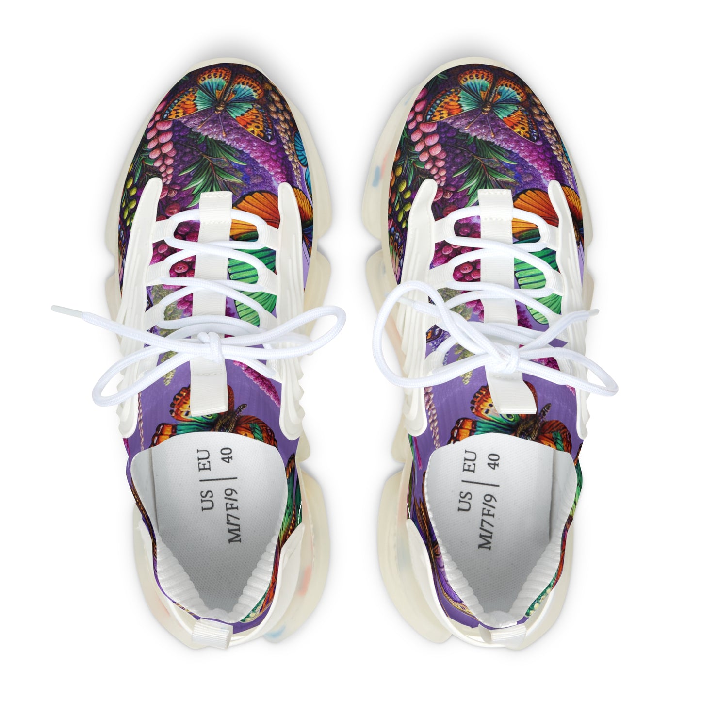 Women's Butterfly Pattern Mesh Sneakers - Colorful and Trendy Athletic Shoes